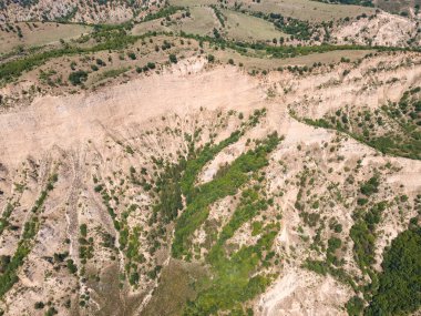 Kresna kum piramitlerinin hava manzarası, Blagoevgrad bölgesi, Bulgaristan
