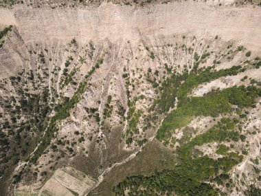 Kresna kum piramitlerinin hava manzarası, Blagoevgrad bölgesi, Bulgaristan