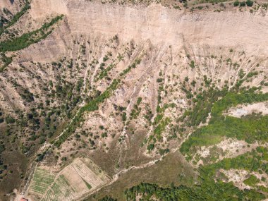 Kresna kum piramitlerinin hava manzarası, Blagoevgrad bölgesi, Bulgaristan