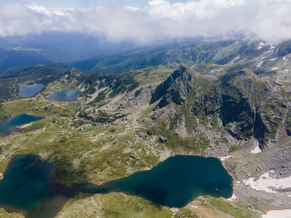 Vue Aérienne Des Sept Lacs Rila Montagne Rila Bulgarie — Photo