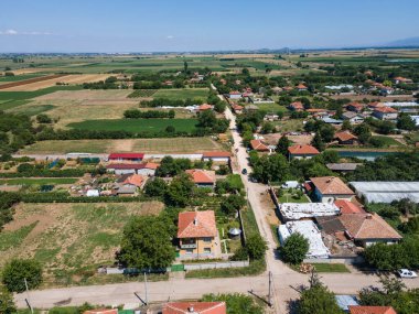 Bulgaristan 'ın Filibe Bölgesi' nin Tsalapitsa köyünün hava manzarası