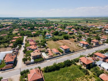 Bulgaristan 'ın Filibe Bölgesi' nin Tsalapitsa köyünün hava manzarası