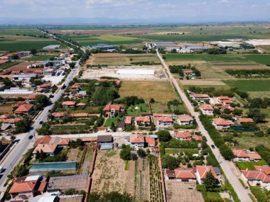 Bulgaristan 'ın Filibe Bölgesi' nin Tsalapitsa köyünün hava manzarası