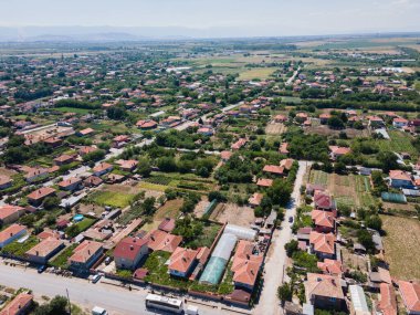 Bulgaristan 'ın Filibe Bölgesi' nin Tsalapitsa köyünün hava manzarası