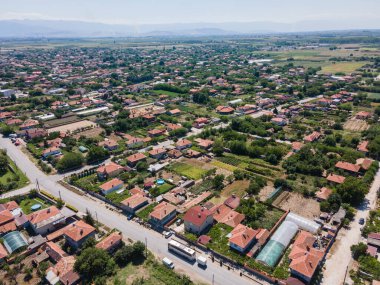 Bulgaristan 'ın Filibe Bölgesi' nin Tsalapitsa köyünün hava manzarası