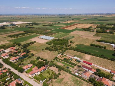 Bulgaristan 'ın Filibe Bölgesi' nin Tsalapitsa köyünün hava manzarası