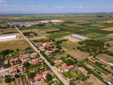 Bulgaristan 'ın Filibe Bölgesi' nin Tsalapitsa köyünün hava manzarası