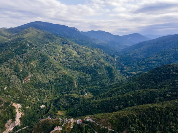 Aerial view of Rhodope Mountains near town of Asenovgrad, Plovdiv Region, Bulgaria