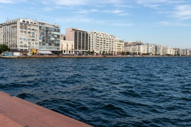 Selanik, Yunanistan - 22 Eylül 2019: Selanik şehir setpanoraması, Orta Makedonya, Yunanistan