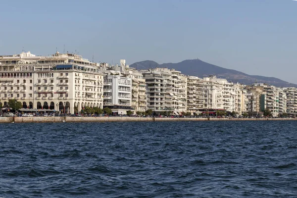 Saloniki Grecja Września 2019 Panorama Nasypu Miasta Saloniki Macedonia Środkowa — Zdjęcie stockowe