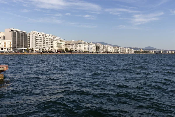 Selanik, Yunanistan - 22 Eylül 2019: Selanik şehir setpanoraması, Orta Makedonya, Yunanistan
