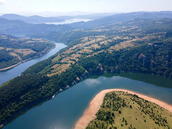 Veduta Aerea Dei Meandri Del Fiume Arda Kardzhali Reservoir Bulgaria — Foto Stock