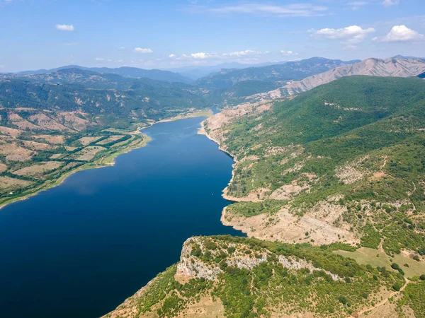 Vista Aérea Arda River Meanders Kardzhali Reservoir Bulgária — Fotografia de Stock