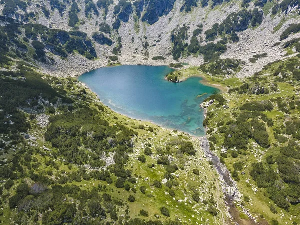 Vista Aérea Del Lago Fish Banderitsa Montaña Pirin Bulgaria — Foto de Stock