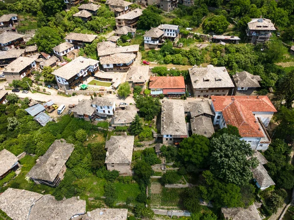 Aerial View Village Kovachevitsa Authentic Nineteenth Century Houses Blagoevgrad Region — Stock Photo, Image