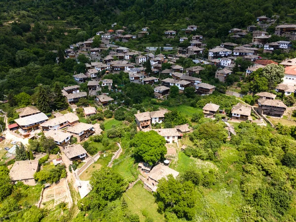 Aerial View Village Kovachevitsa Authentic Nineteenth Century Houses Blagoevgrad Region — Stock Photo, Image