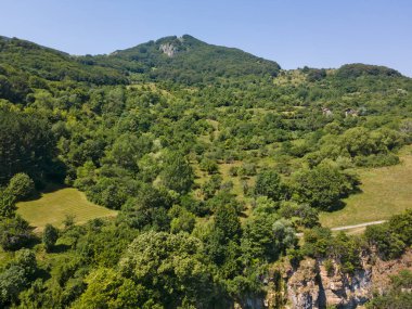 Iskar Nehri Boğazı, Balkan Dağları, Bulgaristan 'ın hava manzarası