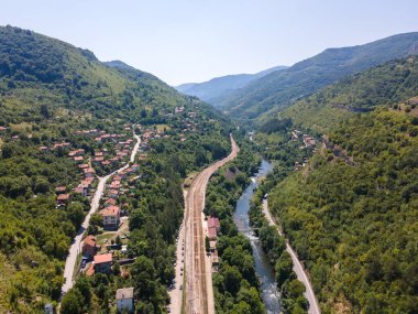 Iskar Nehri Boğazı, Balkan Dağları, Bulgaristan 'ın hava manzarası