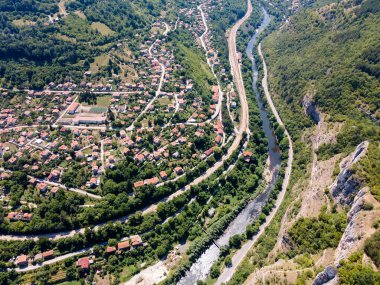 Iskar Nehri Boğazı, Balkan Dağları, Bulgaristan 'ın hava manzarası