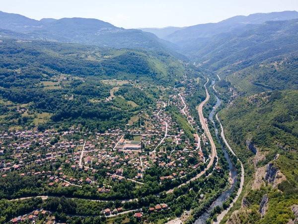 Vista Aérea Desfiladeiro Rio Iskar Montanhas Balcânicas Bulgária — Fotografia de Stock