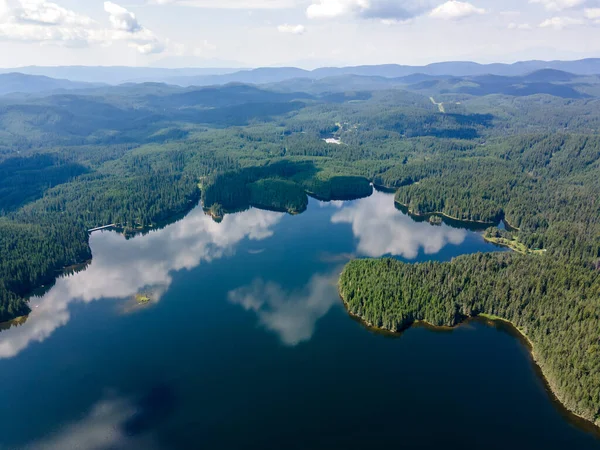 Luchtfoto Van Shiroka Polyana Weide Reservoir Regio Pazardzhik Bulgarije — Stockfoto