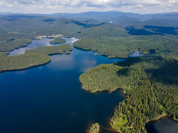 Vista Aérea Del Embalse Shiroka Polyana Prado Ancho Región Pazardzhik —  Fotos de Stock