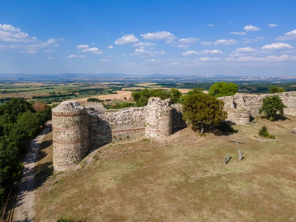Aerial view of ruins of ancient Mezek Fortress, Haskovo Region, Bulgaria