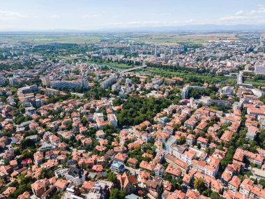 Bulgaristan 'ın Filibe kentinin şaşırtıcı hava manzarası