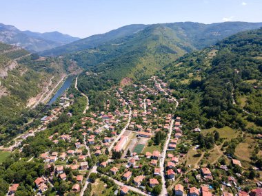 Iskar Nehri Boğazı, Balkan Dağları, Bulgaristan 'ın hava manzarası