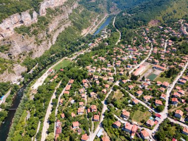 Iskar Nehri Boğazı, Balkan Dağları, Bulgaristan 'ın hava manzarası