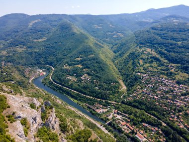 Iskar Nehri Boğazı, Balkan Dağları, Bulgaristan 'ın hava manzarası