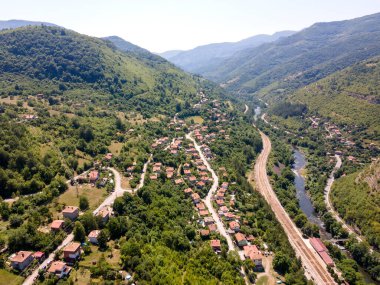 Iskar Nehri Boğazı, Balkan Dağları, Bulgaristan 'ın hava manzarası