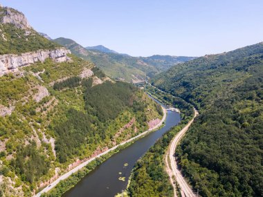 Iskar Nehri Boğazı, Balkan Dağları, Bulgaristan 'ın hava manzarası