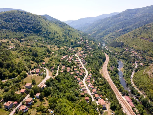 Luchtfoto Van Iskar Rivierkloof Balkangebergte Bulgarije — Stockfoto