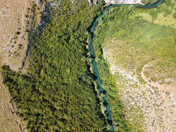 Vista Aérea Del Geoparque Iskar Panega Largo Del Río Oro — Foto de Stock