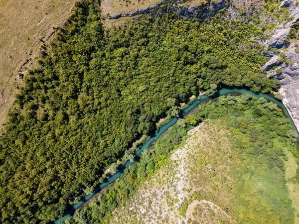 Widok Powietrza Geopark Iskar Panega Wzdłuż Rzeki Złota Panega Bułgaria — Zdjęcie stockowe