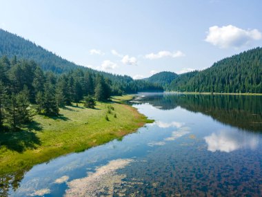 Bulgaristan 'ın Beglika Reservoir, Pazardzhik bölgesinin hava manzarası