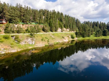 Bulgaristan 'ın Beglika Reservoir, Pazardzhik bölgesinin hava manzarası