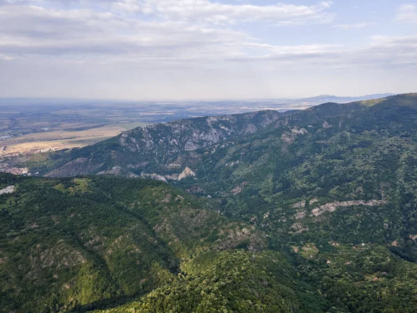 Incredibile Vista Aerea Delle Montagne Rodopi Vicino Alla Città Asenovgrad — Foto Stock