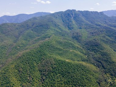 Bulgaristan 'ın Filibe Bölgesi' ndeki Oreshets Köyü yakınlarındaki Rodop Dağları 'nın hava manzarası