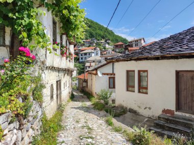 19. yüzyıldan kalma otantik evleri olan Delchevo köyü, Blagoevgrad bölgesi, Bulgaristan