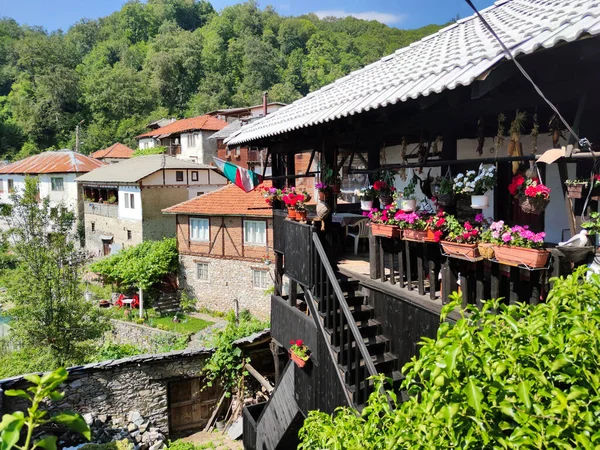 19. yüzyıldan kalma otantik evleri olan Delchevo köyü, Blagoevgrad bölgesi, Bulgaristan