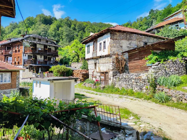 19. yüzyıldan kalma otantik evleri olan Delchevo köyü, Blagoevgrad bölgesi, Bulgaristan
