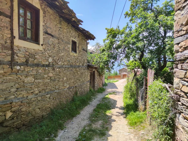 Vila Leshten Com Autênticas Casas Século Xix Região Blagoevgrad Bulgária — Fotografia de Stock