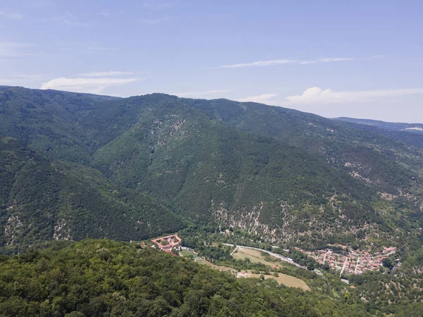 Úžasný Letecký Pohled Vesnici Bachkovo Plovdivský Kraj Bulharsko — Stock fotografie