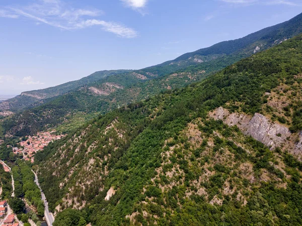 Vista Aérea Incrível Aldeia Bachkovo Região Plovdiv Bulgária — Fotografia de Stock