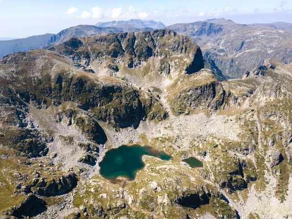 Vista Aérea Lago Elenino Perto Pico Malyovitsa Rila Mountain Bulgária — Fotografia de Stock