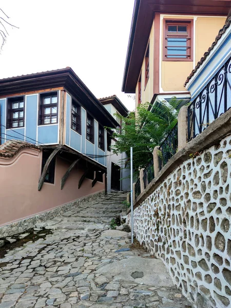 Plovdiv Bulgária Setembro 2020 Rua Casas Século Xix Reserva Arquitetônica — Fotografia de Stock