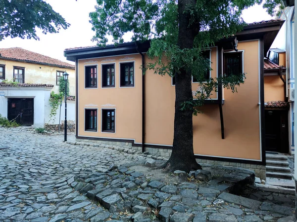 Plovdiv Bulgaria Septiembre 2020 Calle Casas Del Siglo Xix Reserva —  Fotos de Stock