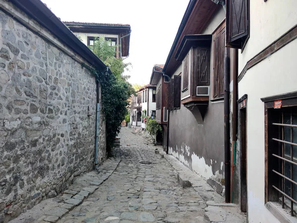 Plovdiv Bulgaria Septiembre 2020 Calle Casas Del Siglo Xix Reserva — Foto de Stock